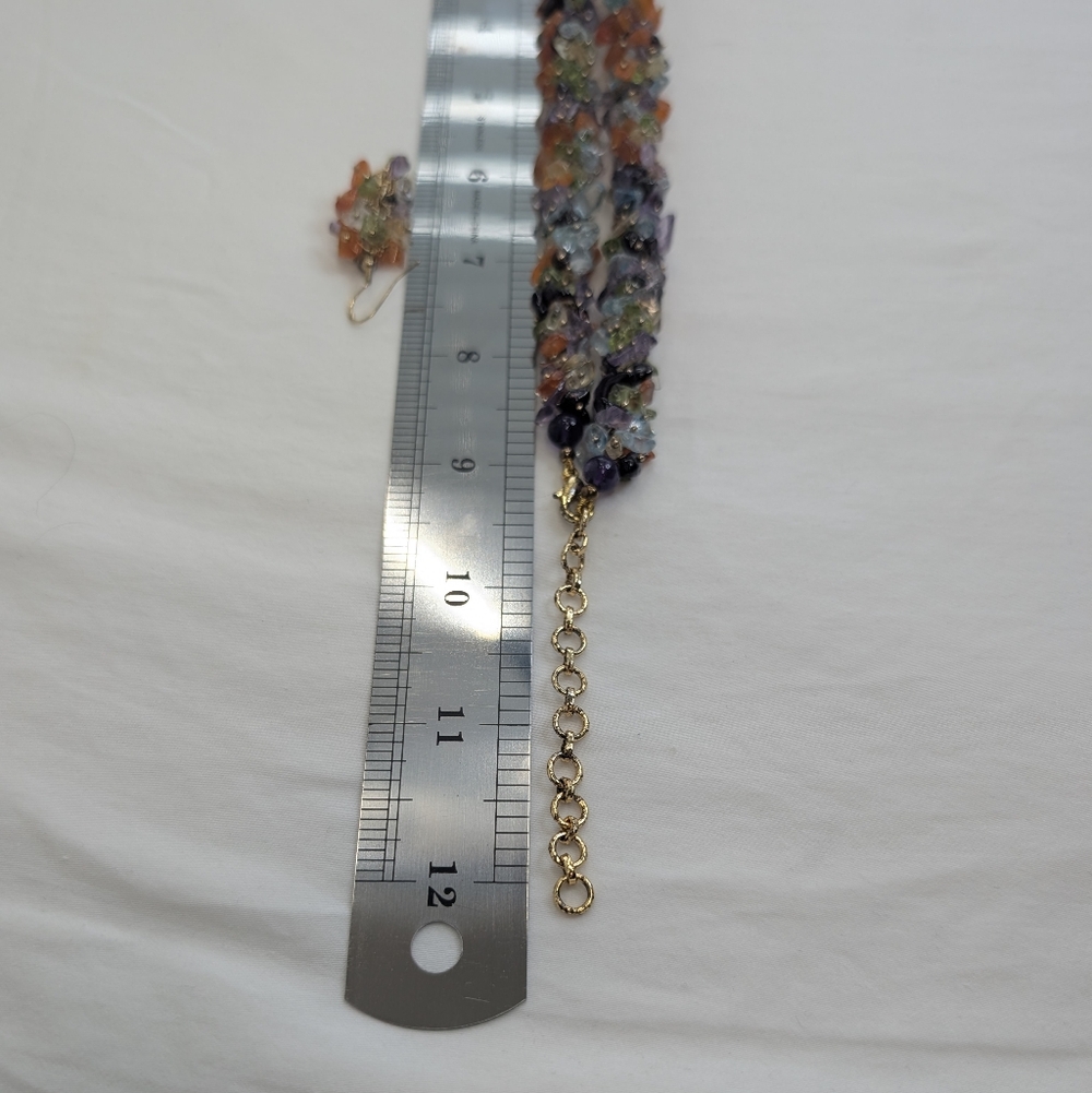 Stauer 140 Carat Gemstone Fiesta Necklace & Earrings - Vintage Estate Jewelry - Picture 9 of 10